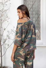 Scout Camo Short Sleeve Off The Shoulder Top