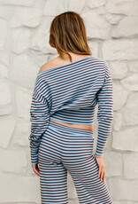 Shana Roll Neck Striped Off Shoulder Sweater