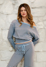 Shana Roll Neck Striped Off Shoulder Sweater