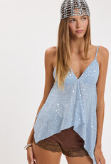 Cruz Sequin Handkerchief Hem Cami Top