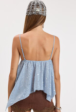 Cruz Sequin Handkerchief Hem Cami Top