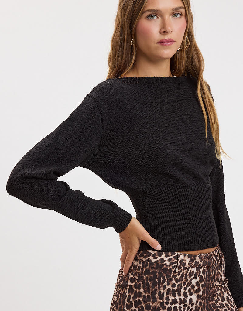 Caroline Fitted Waist One Shoulder Sweater
