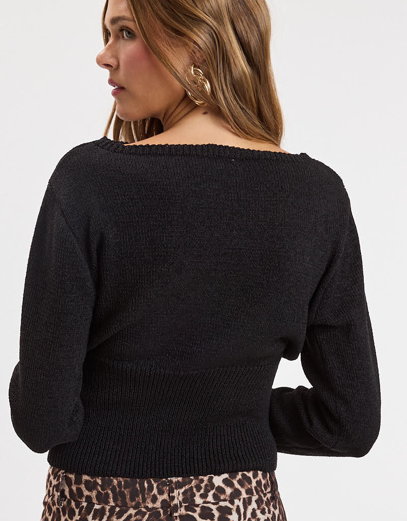 Caroline Fitted Waist One Shoulder Sweater