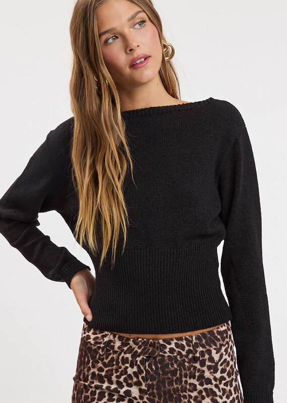 Caroline Fitted Waist One Shoulder Sweater