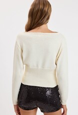 Caroline Fitted Waist One Shoulder Sweater