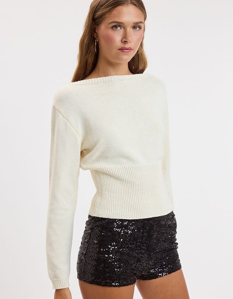 Caroline Fitted Waist One Shoulder Sweater