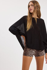 Vera Long Sleeve Side Slit Poncho Knit Top