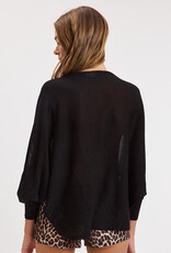Vera Long Sleeve Side Slit Poncho Knit Top