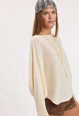 Vera Long Sleeve Side Slit Poncho Knit Top
