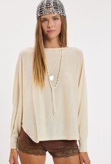 Vera Long Sleeve Side Slit Poncho Knit Top
