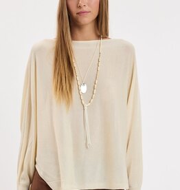 Vera Long Sleeve Side Slit Poncho Knit Top