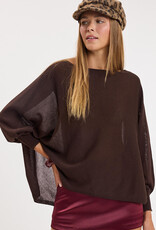 Vera Long Sleeve Side Slit Poncho Knit Top