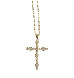 Bezel Gold Cross Necklace G