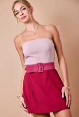 Lainey Color Block Belted Mini Dress