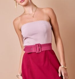 Lainey Color Block Belted Mini Dress