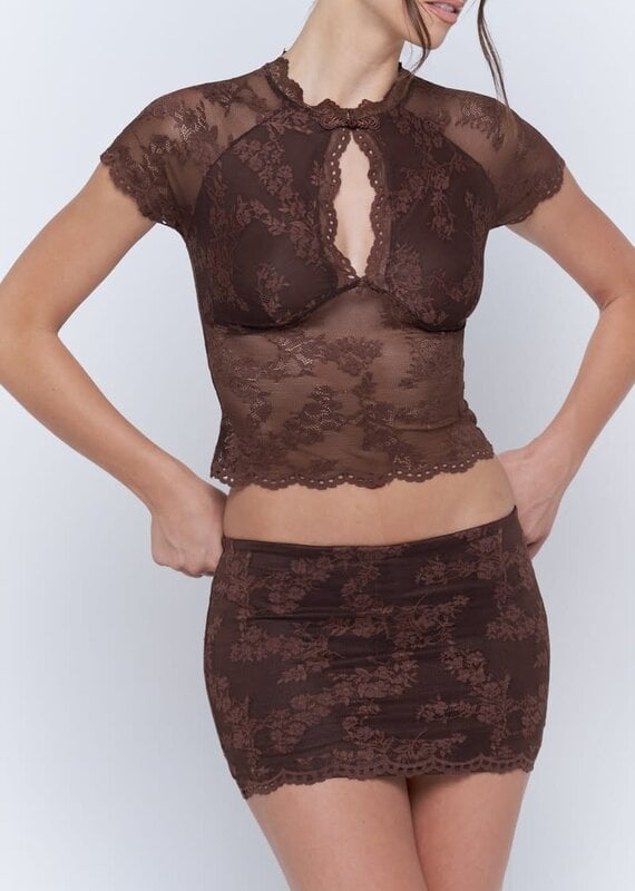 Kira Floral Lace Skort Mini Skirt