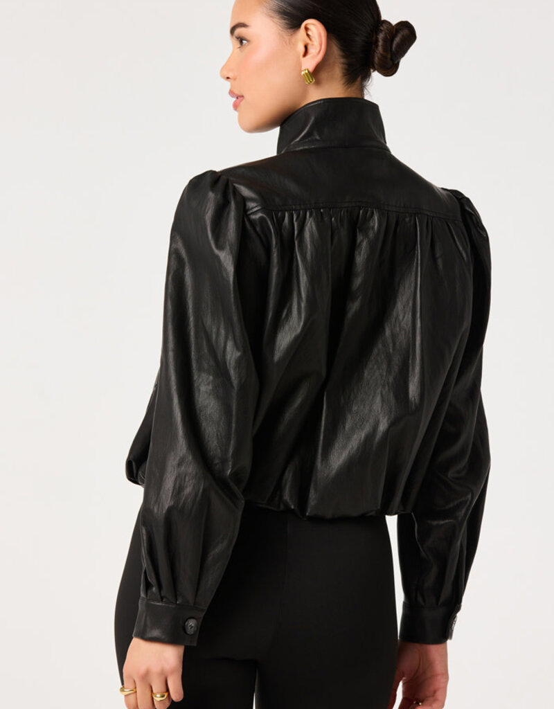 ASTR Estero Faux Leather Bubble Hem Jacket