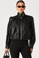 ASTR Estero Faux Leather Bubble Hem Jacket
