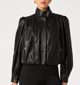 ASTR Estero Faux Leather Bubble Hem Jacket