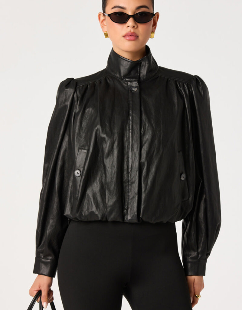 ASTR Estero Faux Leather Bubble Hem Jacket