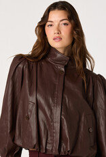 ASTR Estero Faux Leather Bubble Hem Jacket