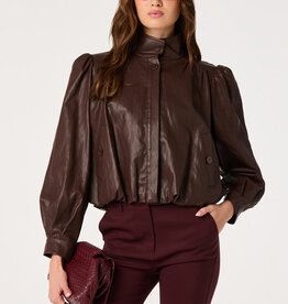 ASTR Estero Faux Leather Bubble Hem Jacket