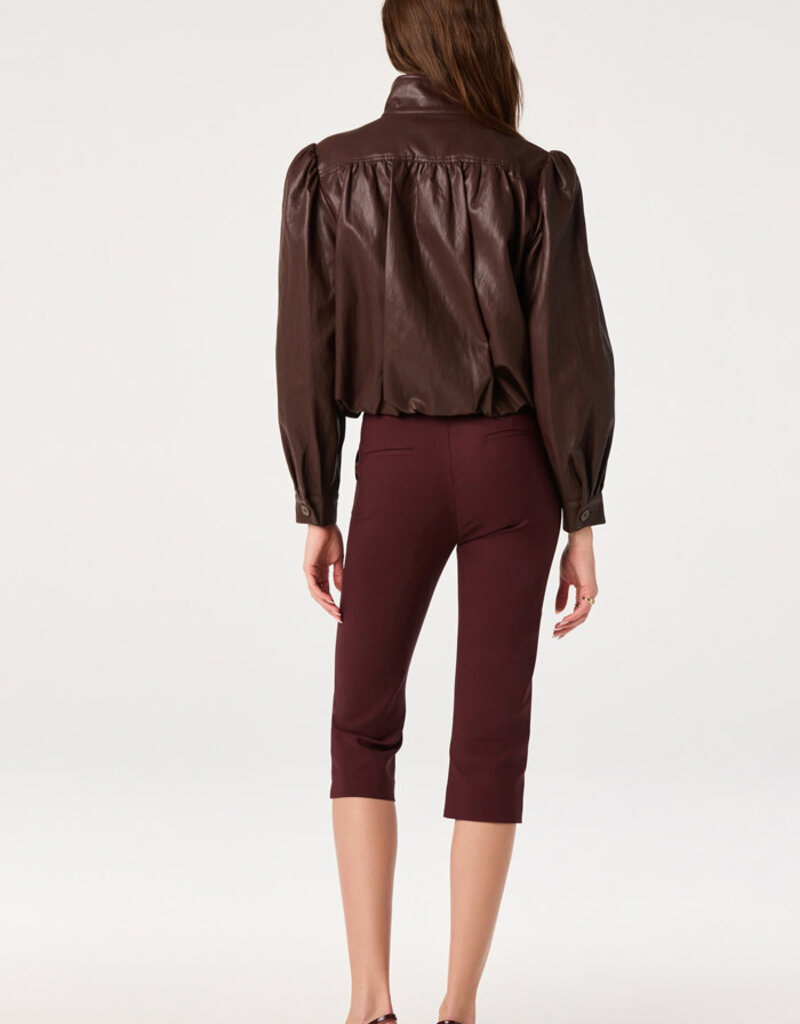 ASTR Estero Faux Leather Bubble Hem Jacket