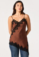 ASTR Laura Asymmetrical Lace Trim Cami Top