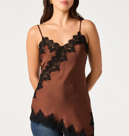 ASTR Laura Asymmetrical Lace Trim Cami Top