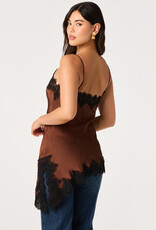 ASTR Laura Asymmetrical Lace Trim Cami Top