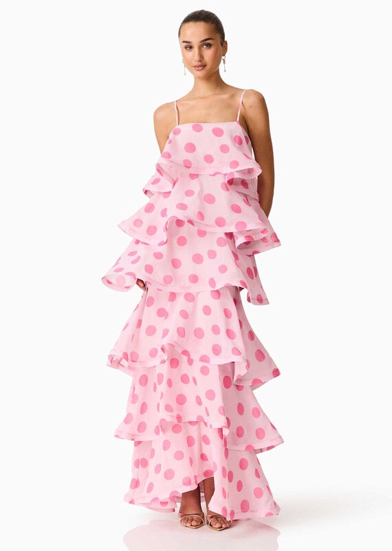 Elliatt Sola Polka Dot Tiered Maxi Dress