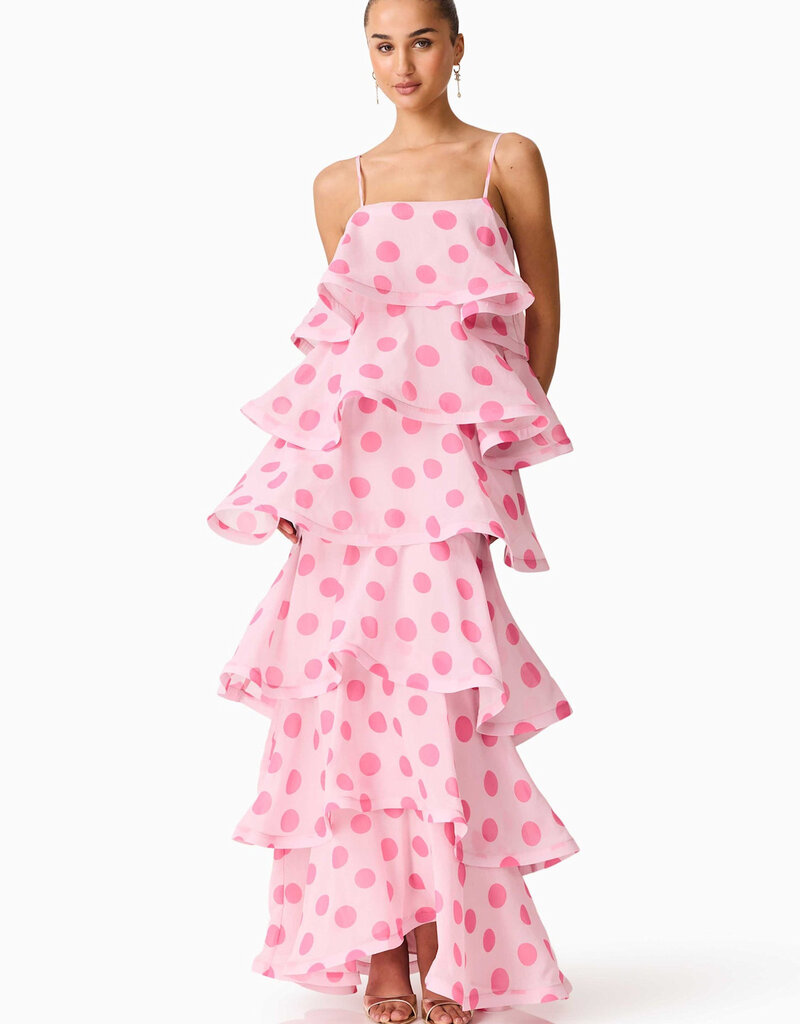 Elliatt Sola Polka Dot Tiered Maxi Dress