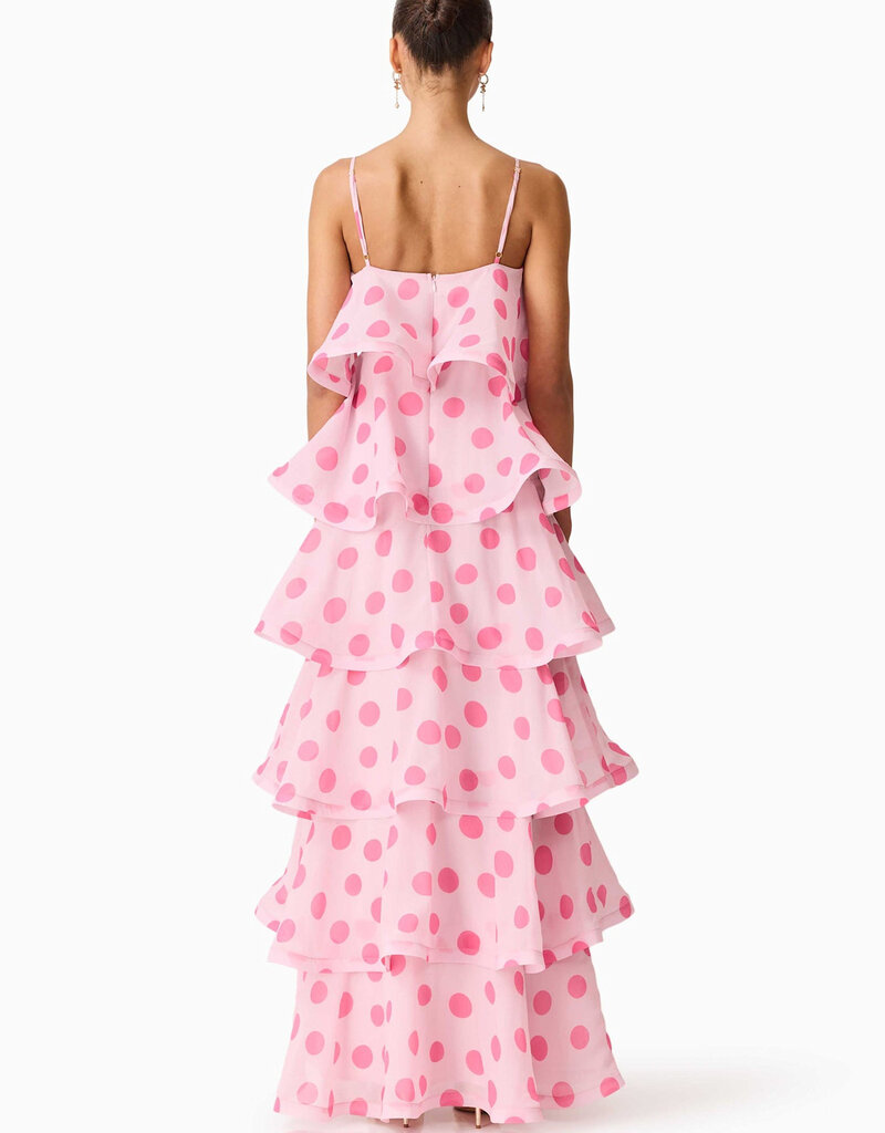 Elliatt Sola Polka Dot Tiered Maxi Dress