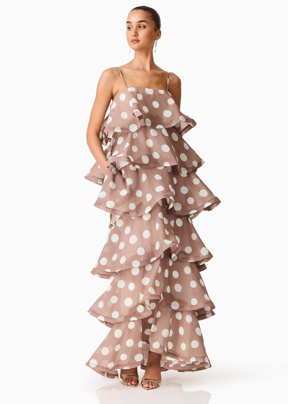 Elliatt Sola Polka Dot Tiered Maxi Dress