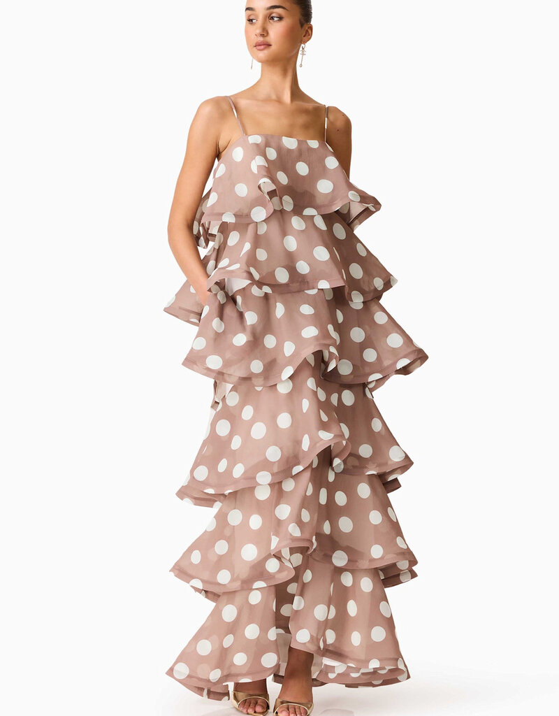 Elliatt Sola Polka Dot Tiered Maxi Dress