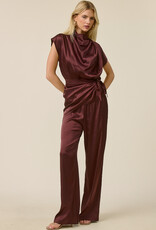 Mia Satin Short Sleeve Top