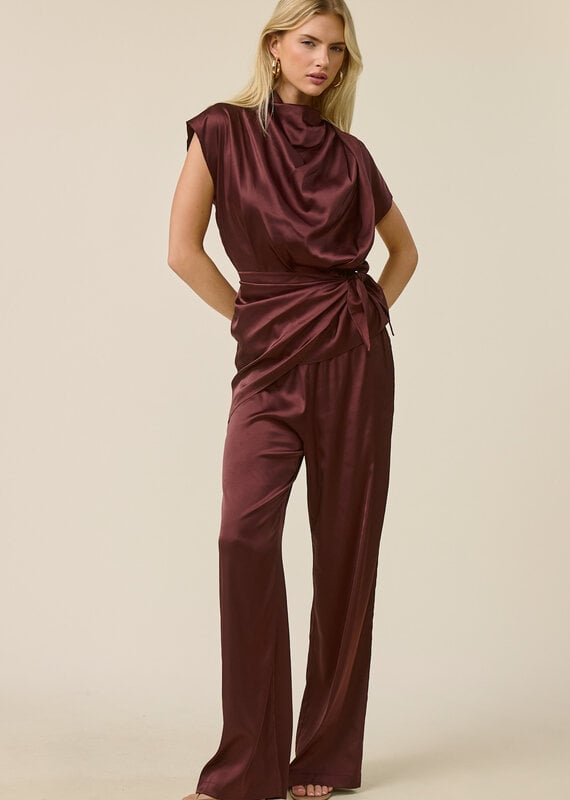 Mia Satin Short Sleeve Top