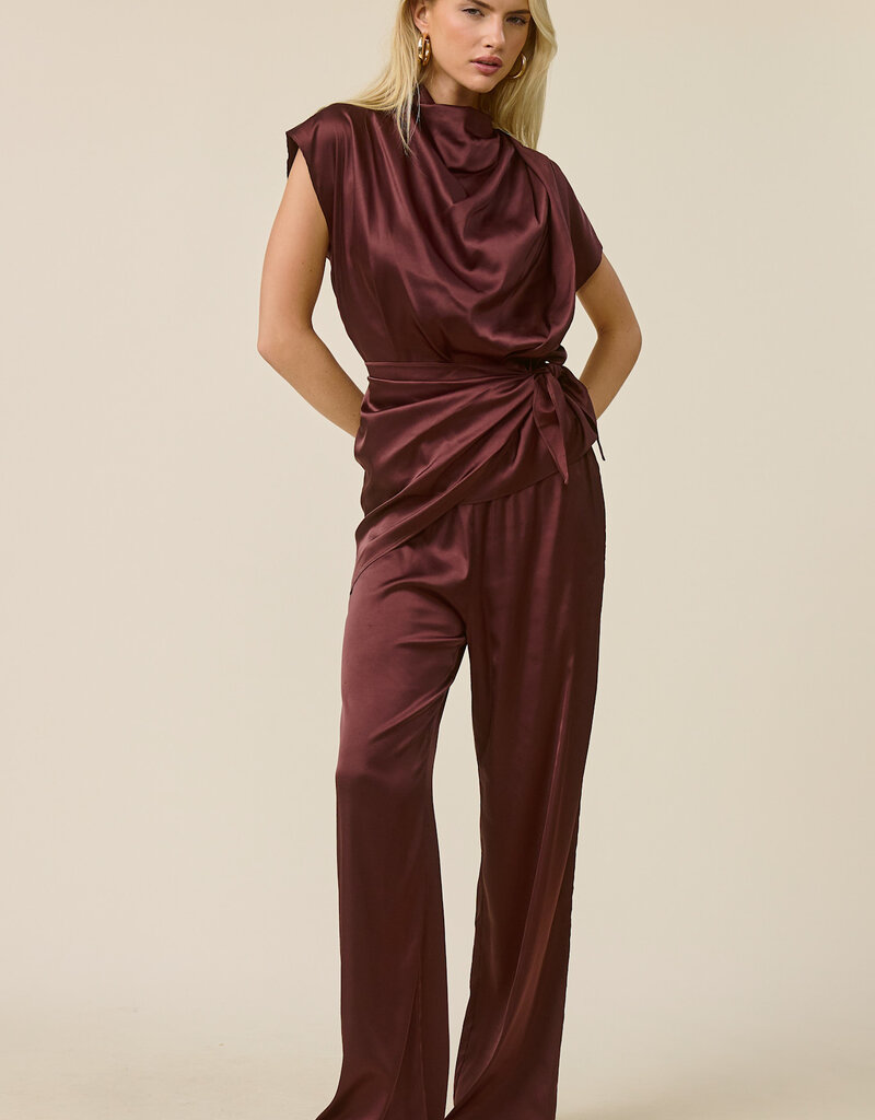 Mia Satin Short Sleeve Top