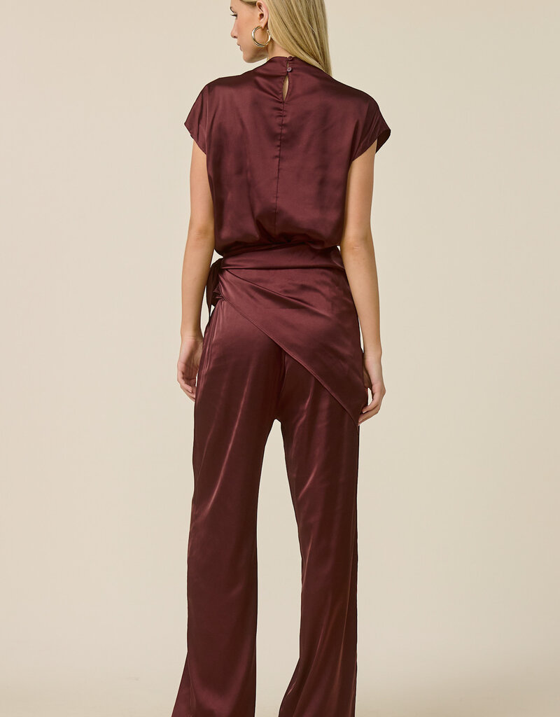 Mia Satin Short Sleeve Top
