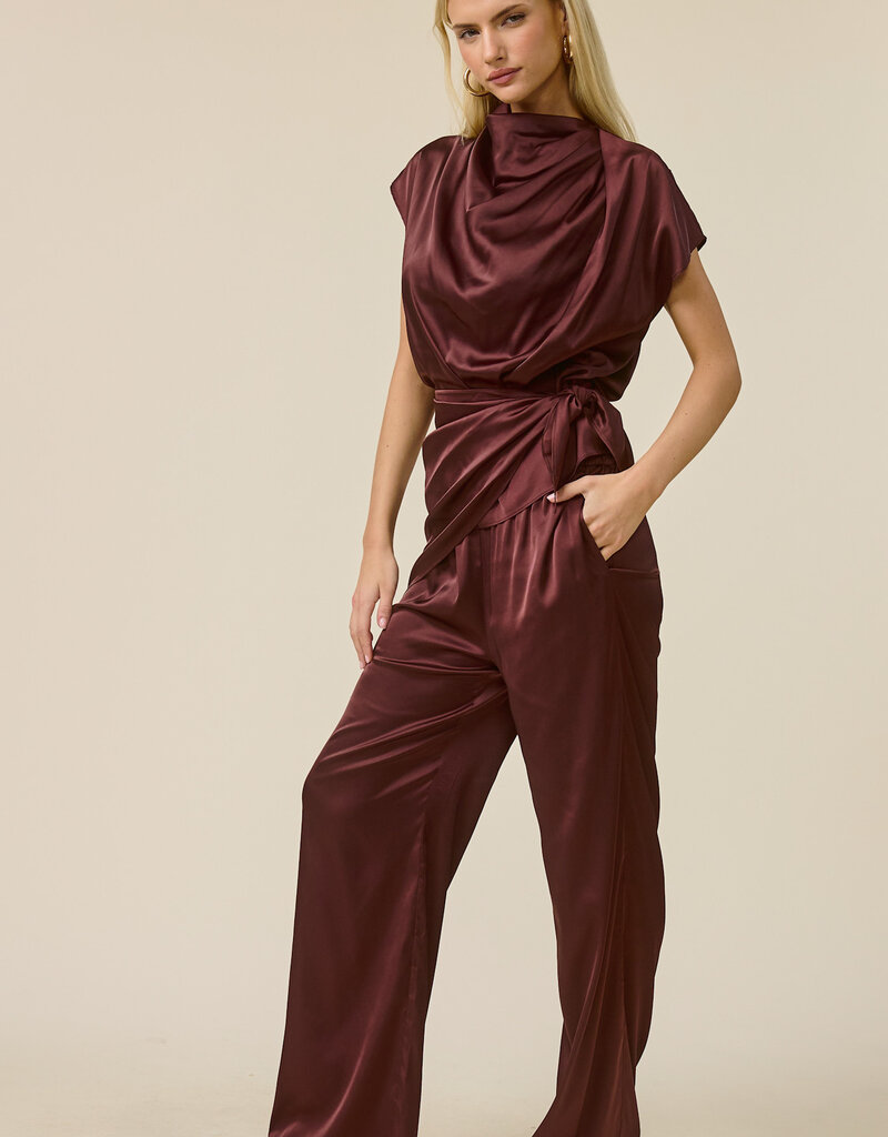 Mia Satin Trouser With Scarf Tie