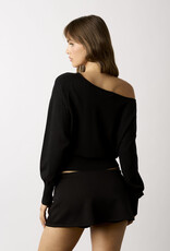Loren Off Shoulder Fitted Waist Sweater