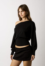 Loren Off Shoulder Fitted Waist Sweater