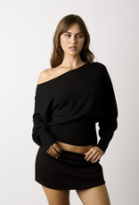 Loren Off Shoulder Fitted Waist Sweater