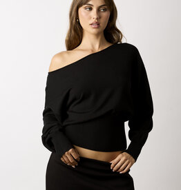 Loren Off Shoulder Fitted Waist Sweater