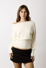Loren Off Shoulder Fitted Waist Sweater