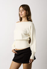 Loren Off Shoulder Fitted Waist Sweater