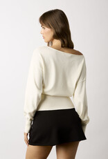 Loren Off Shoulder Fitted Waist Sweater