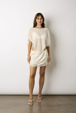 Sheer Lace Trim Off Shoulder Poncho Top
