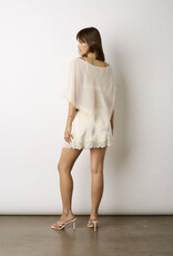 Sheer Lace Trim Off Shoulder Poncho Top