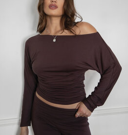 Averi Asymmetrical Off The Shoulder Long Sleeve Top